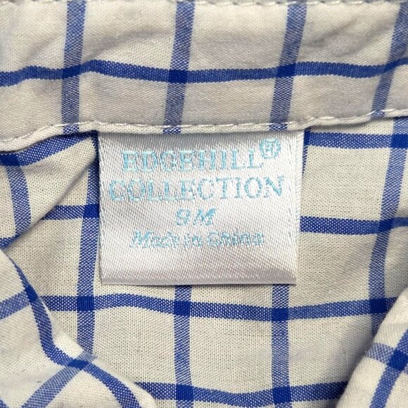 Edgehill Collection Baby Boy's Size 9M Formal Navy Plaid Shirt, Vest, Bowtie Set - Picture 5 of 6